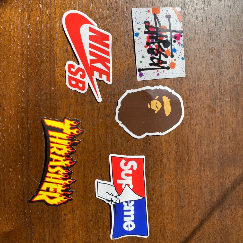 Stussy, Nike, Supreme, Thrasher, Bape Custom